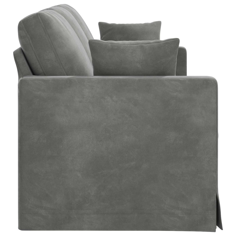 Produktbild för Soffa Mörkgrå 198 x 78 x 80 cm Sammet
