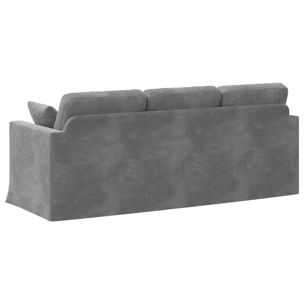 Produktbild för Soffa Mörkgrå 198 x 78 x 80 cm Sammet