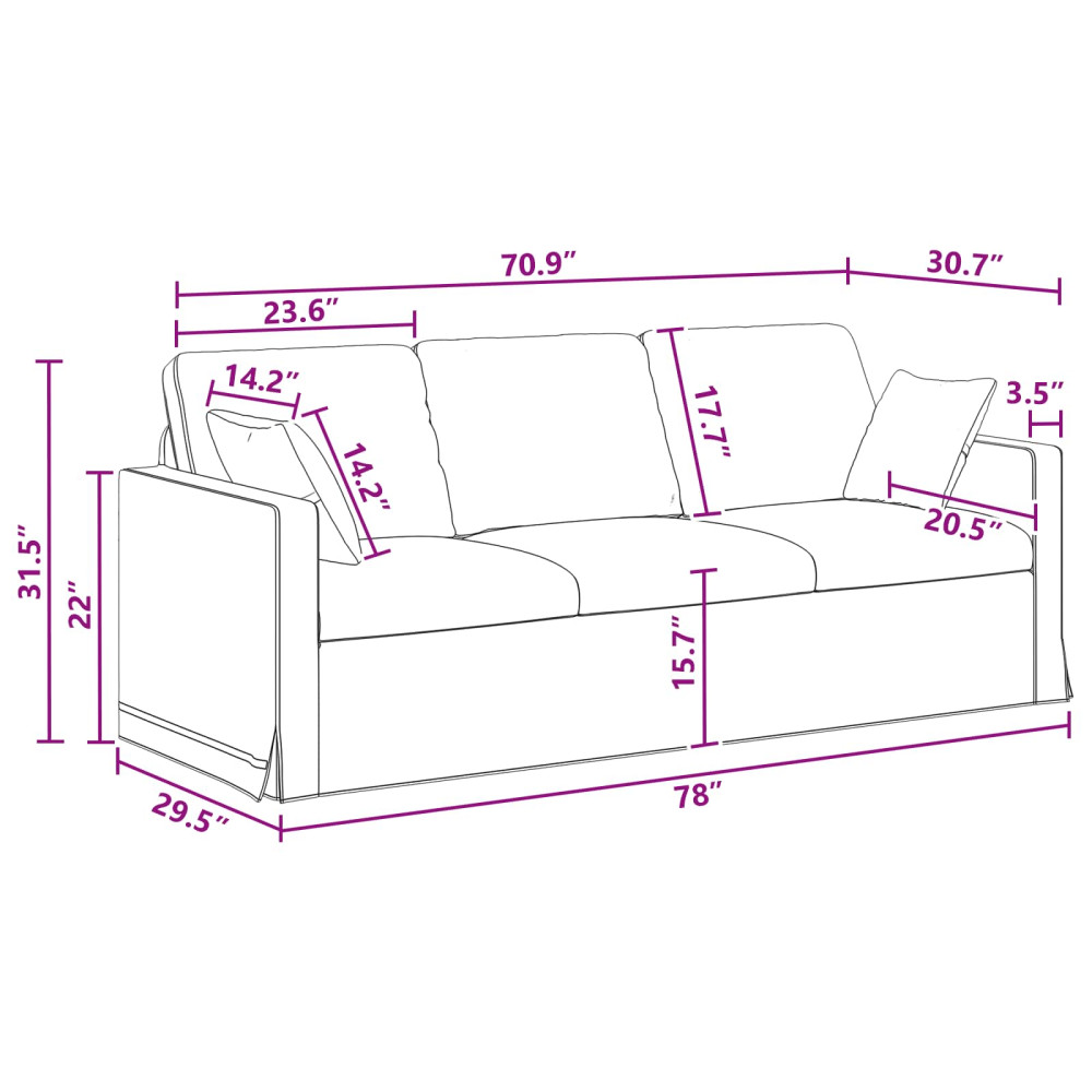 Produktbild för Soffa Mörkgrå 198 x 78 x 80 cm Sammet