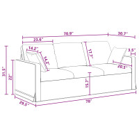 Produktbild för Soffa Mörkgrå 198 x 78 x 80 cm Sammet