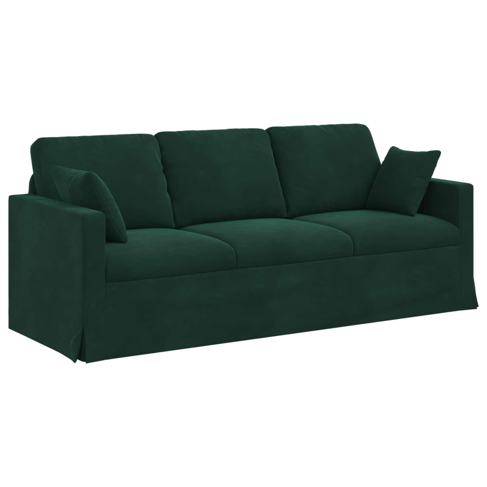 Produktbild för Soffa Mörkgrön 198 x 78 x 80 cm Sammet