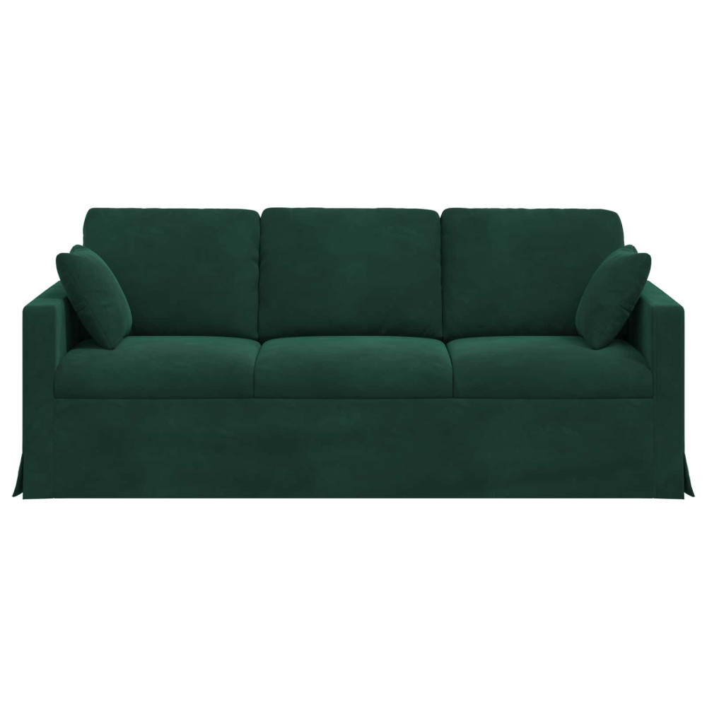 Produktbild för Soffa Mörkgrön 198 x 78 x 80 cm Sammet