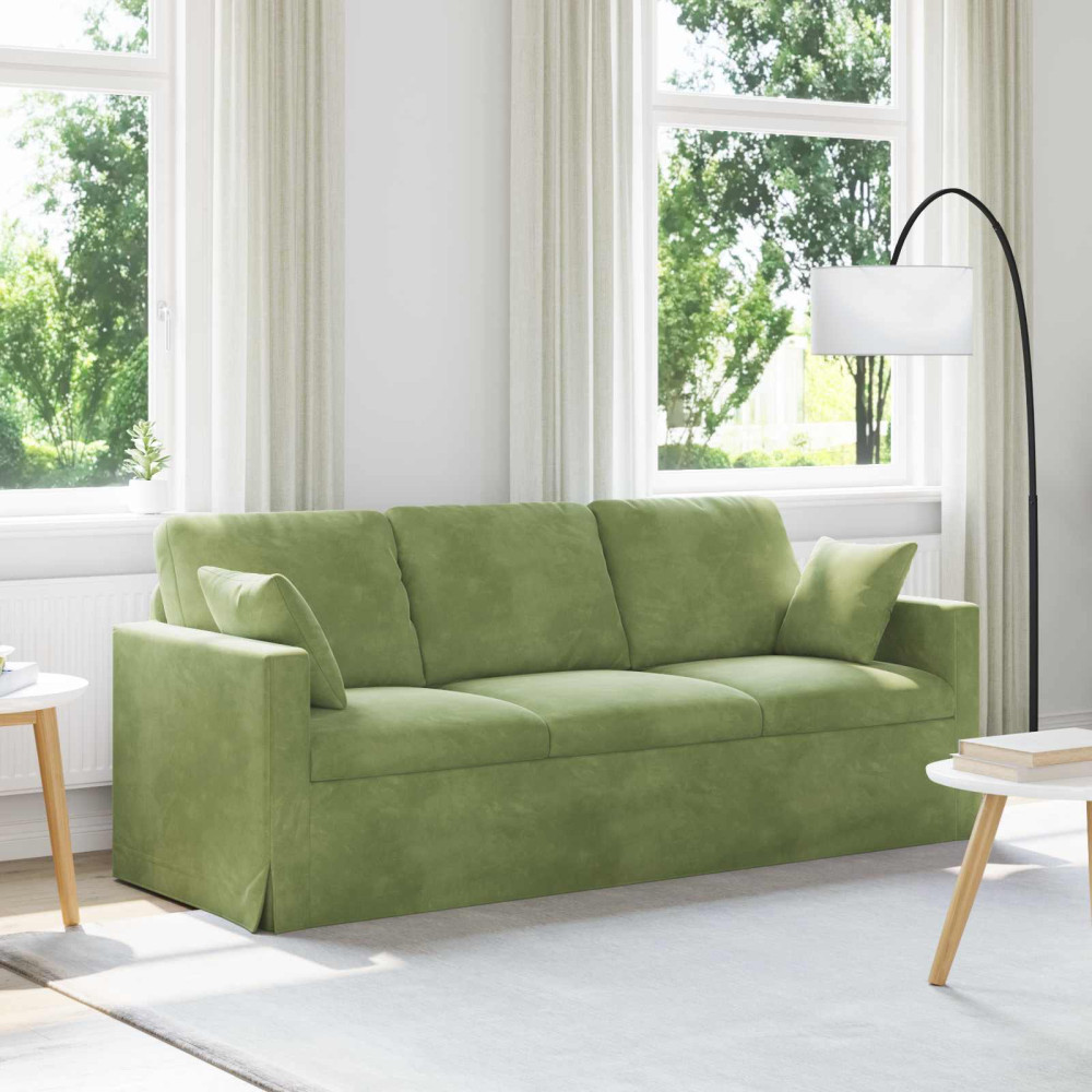 Produktbild för Soffa Ljusgrön 198 x 78 x 80 cm Sammet
