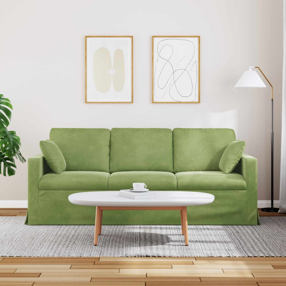 Produktbild för Soffa Ljusgrön 198 x 78 x 80 cm Sammet