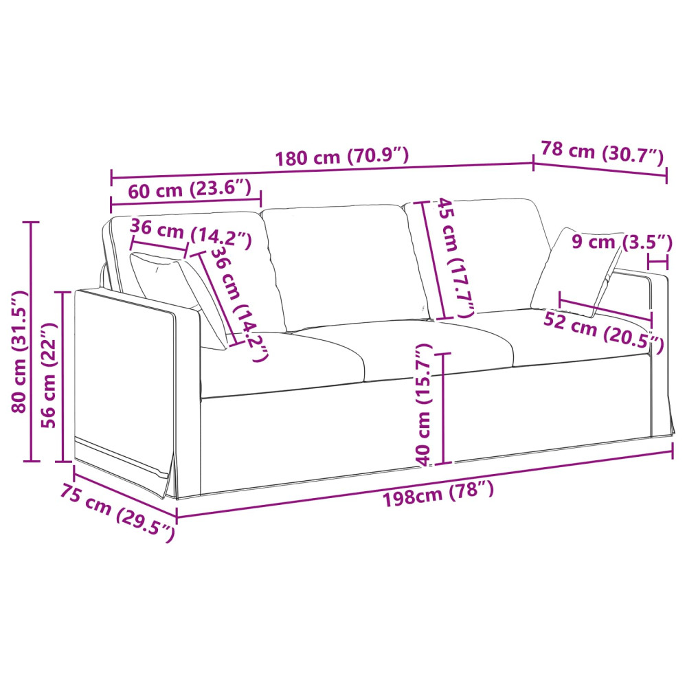 Produktbild för Soffa Ljusgrön 198 x 78 x 80 cm Sammet