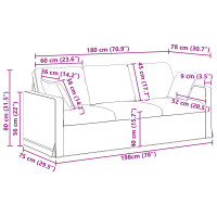 Produktbild för Soffa Ljusgrön 198 x 78 x 80 cm Sammet