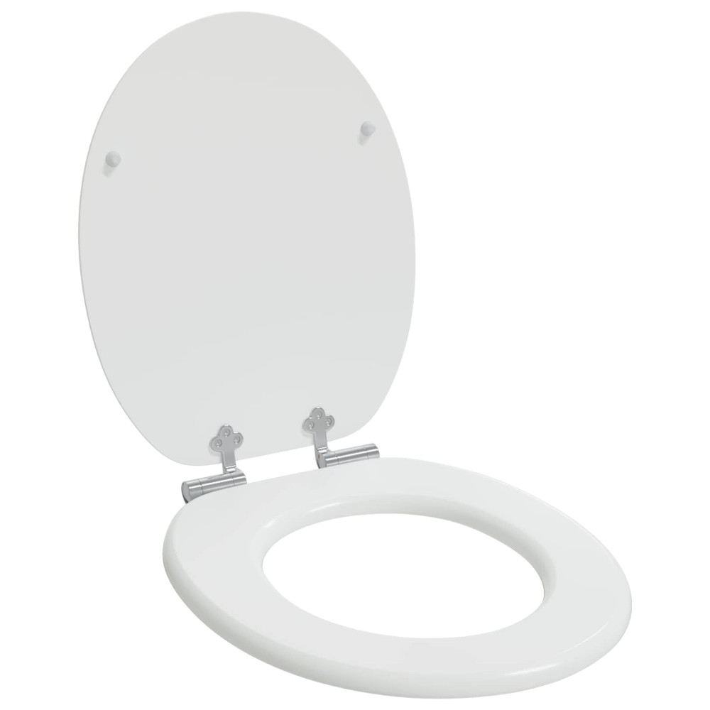 Produktbild för Mjukt stängande toalettlock Vit 44 x 38 cm MDF-board