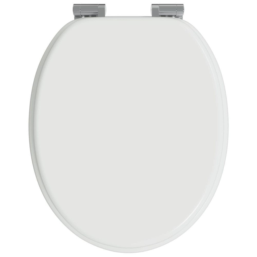 Produktbild för Mjukt stängande toalettlock Vit 44 x 38 cm MDF-board