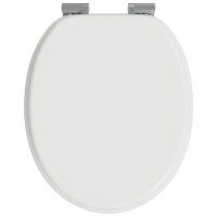Produktbild för Mjukt stängande toalettlock Vit 44 x 38 cm MDF-board