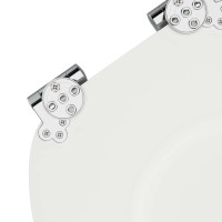 Produktbild för Mjukt stängande toalettlock Vit 44 x 38 cm MDF-board