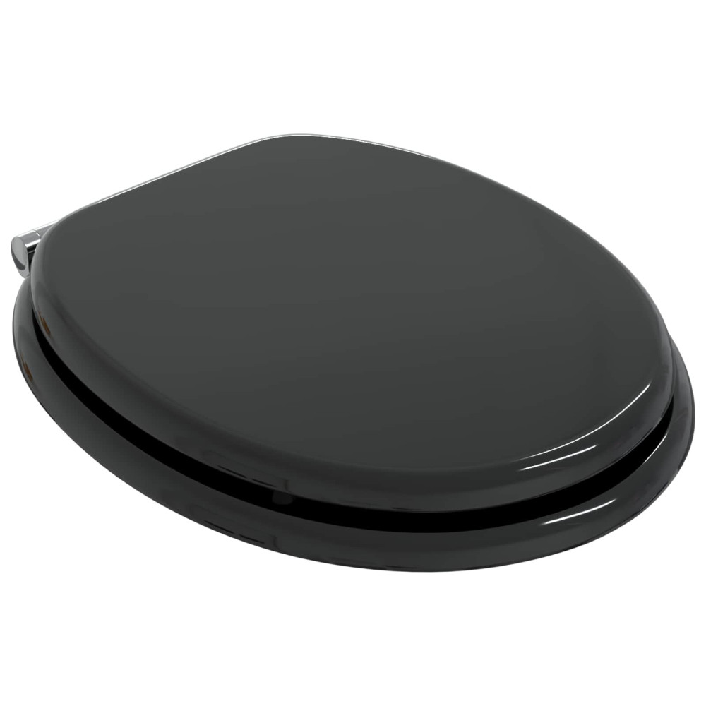 Produktbild för Mjukt stängande toalettlock Svart 44 x 38 cm MDF-board