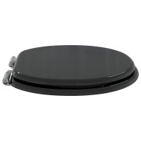 Produktbild för Mjukt stängande toalettlock Svart 44 x 38 cm MDF-board