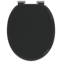 Produktbild för Mjukt stängande toalettlock Svart 44 x 38 cm MDF-board