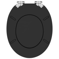 Produktbild för Mjukt stängande toalettlock Svart 44 x 38 cm MDF-board