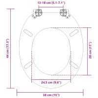 Produktbild för Mjukt stängande toalettlock Svart 44 x 38 cm MDF-board