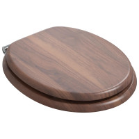 Produktbild för Mjukt stängande toalettlock Brun 44 x 38 cm MDF-board