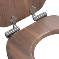 Produktbild för Mjukt stängande toalettlock Brun 44 x 38 cm MDF-board