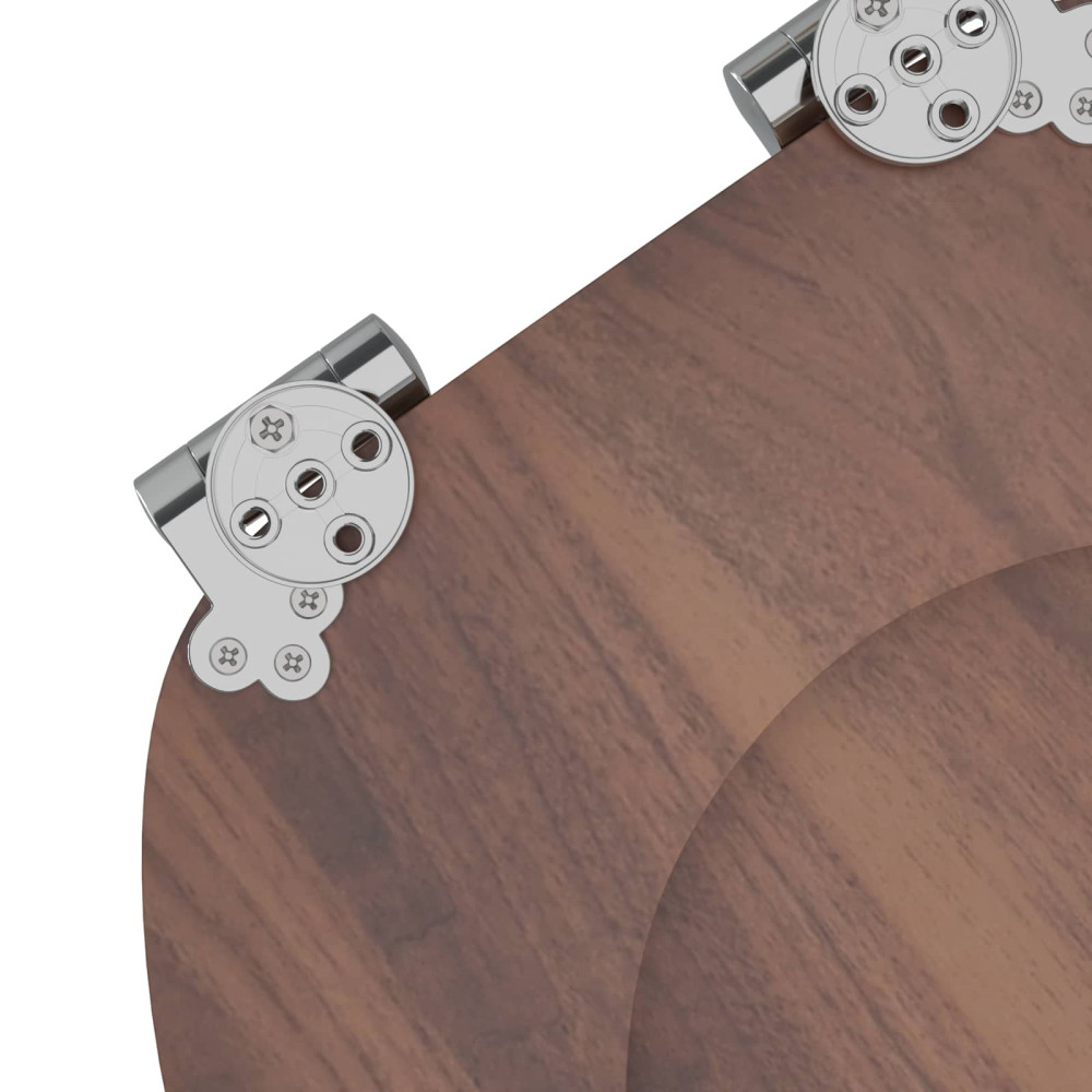 Produktbild för Mjukt stängande toalettlock Brun 44 x 38 cm MDF-board