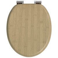 Produktbild för Mjukt stängande toalettlock Ljus Bambufärg 44 x 38 cm MDF-board