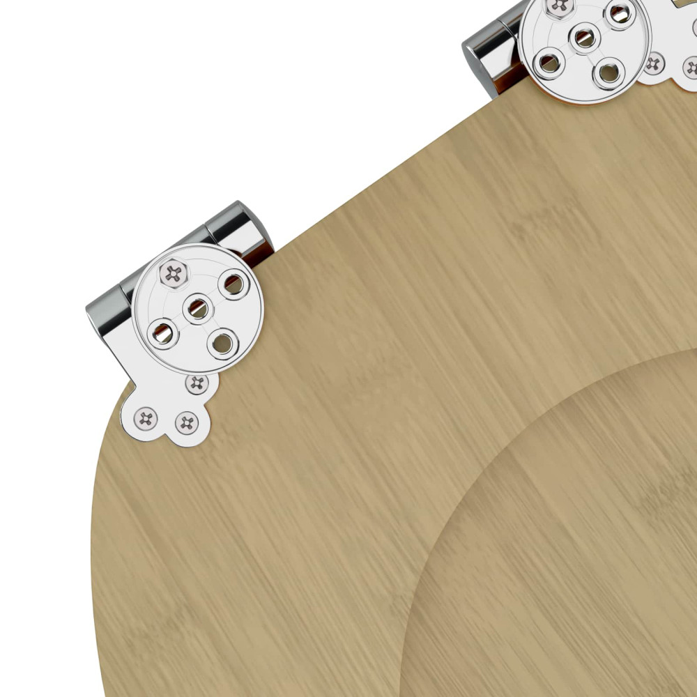 Produktbild för Mjukt stängande toalettlock Ljus Bambufärg 44 x 38 cm MDF-board