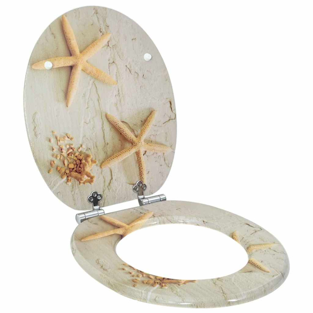 Produktbild för Mjukt stängande toalettlock Gul och Vit 44 x 38 cm MDF-board