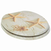 Produktbild för Mjukt stängande toalettlock Gul och Vit 44 x 38 cm MDF-board