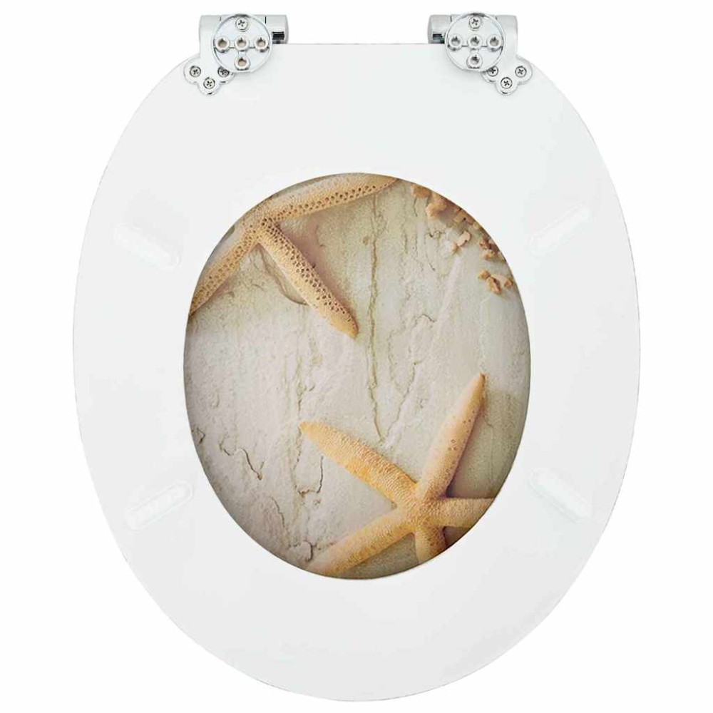 Produktbild för Mjukt stängande toalettlock Gul och Vit 44 x 38 cm MDF-board