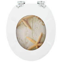 Produktbild för Mjukt stängande toalettlock Gul och Vit 44 x 38 cm MDF-board