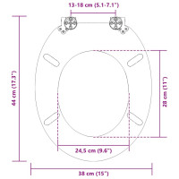 Produktbild för Mjukt stängande toalettlock Gul och Vit 44 x 38 cm MDF-board