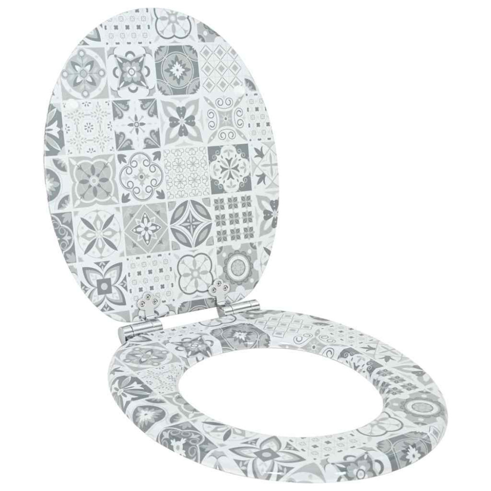 Produktbild för Mjukt stängande toalettlock Blå och Vit Porslin 44 x 38 cm