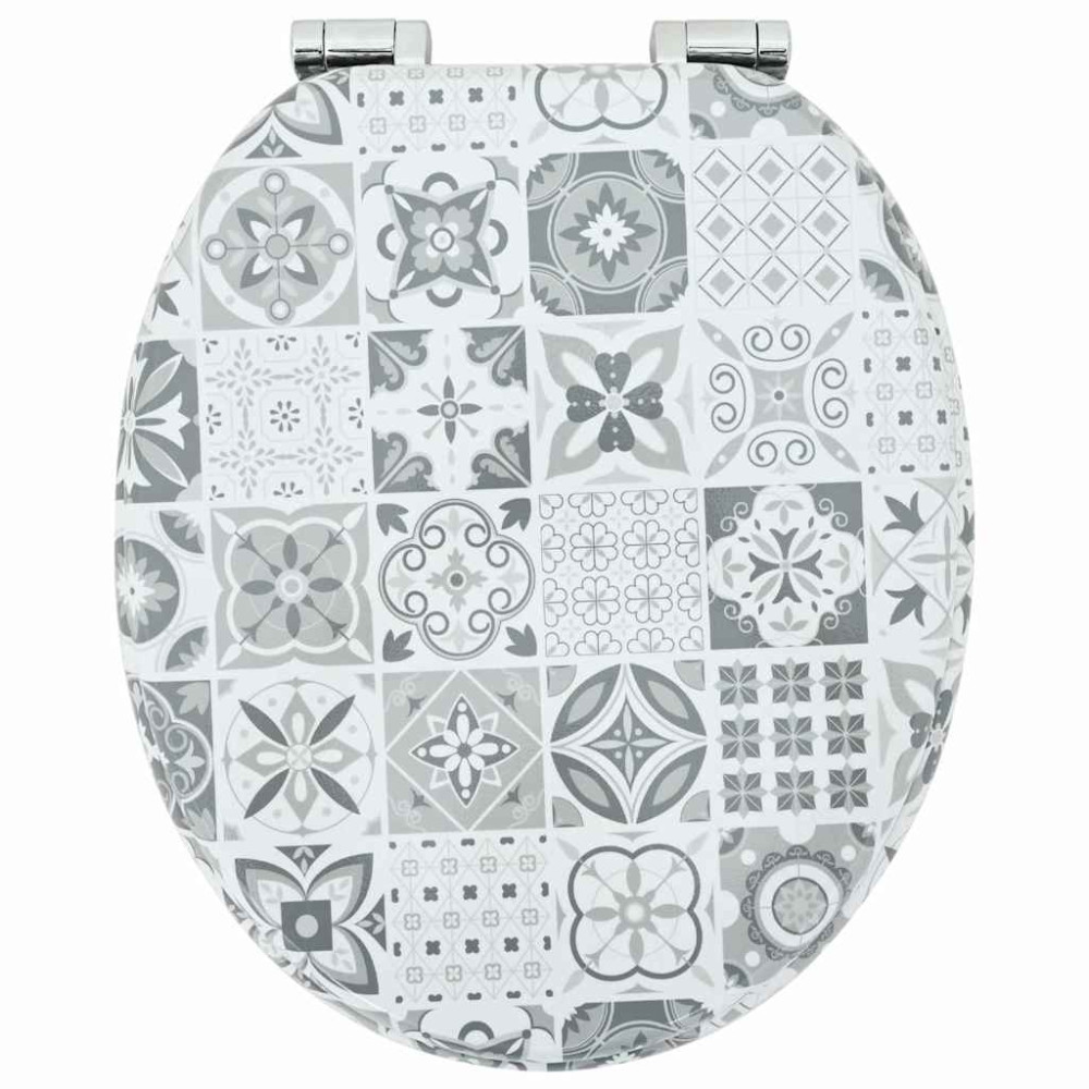 Produktbild för Mjukt stängande toalettlock Blå och Vit Porslin 44 x 38 cm
