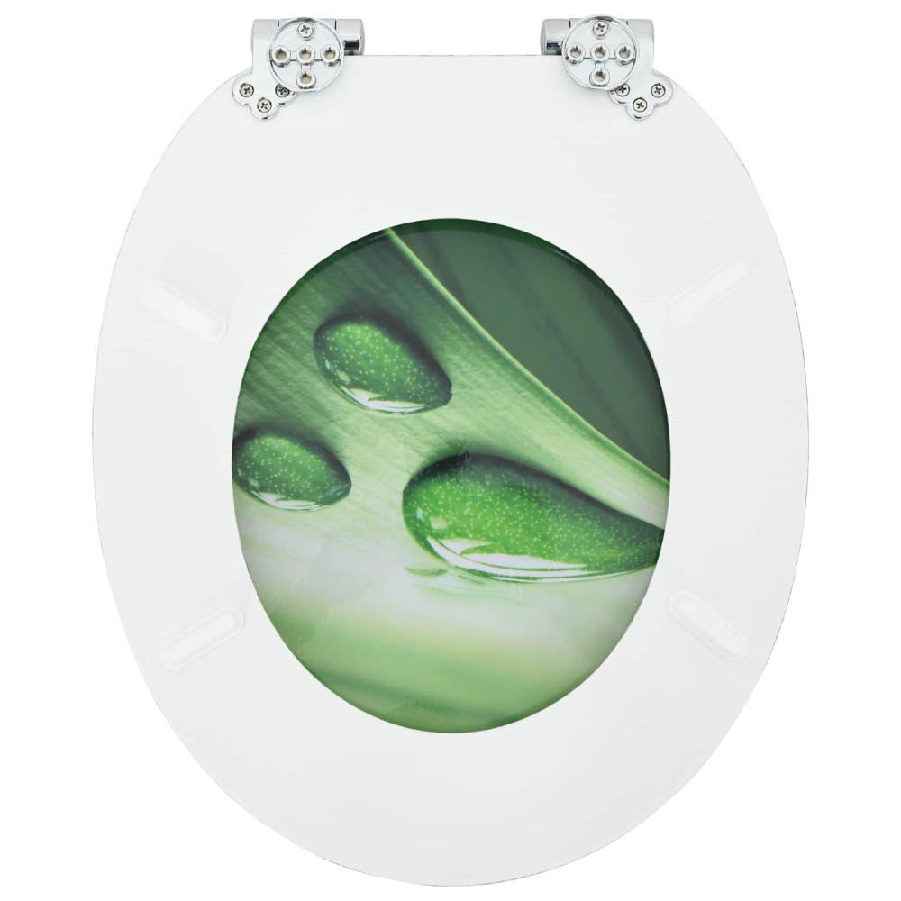 Produktbild för Mjukt stängande toalettlock Grön Droppe 44 x 38 cm MDF-board