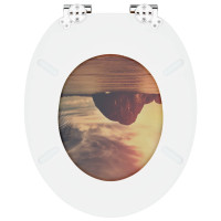 Produktbild för Mjukt stängande toalettlock Orange 44 x 38 cm MDF-board