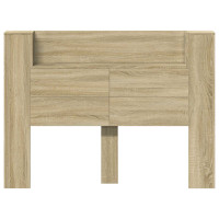 Produktbild för Huvudgavelsskåp med LED med hylla Sonoma 140 x 16,5 x 103,5 cm