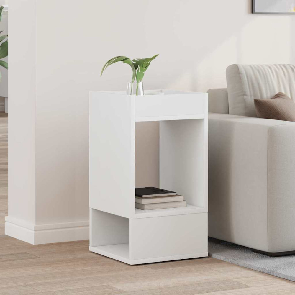 Produktbild för Sidobord Vit 30 x 30 x 56 cm Konstruerat trä