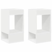 Produktbild för Sidobord 2 pcs Vit 30 x 30 x 56 cm Konstruerat trä