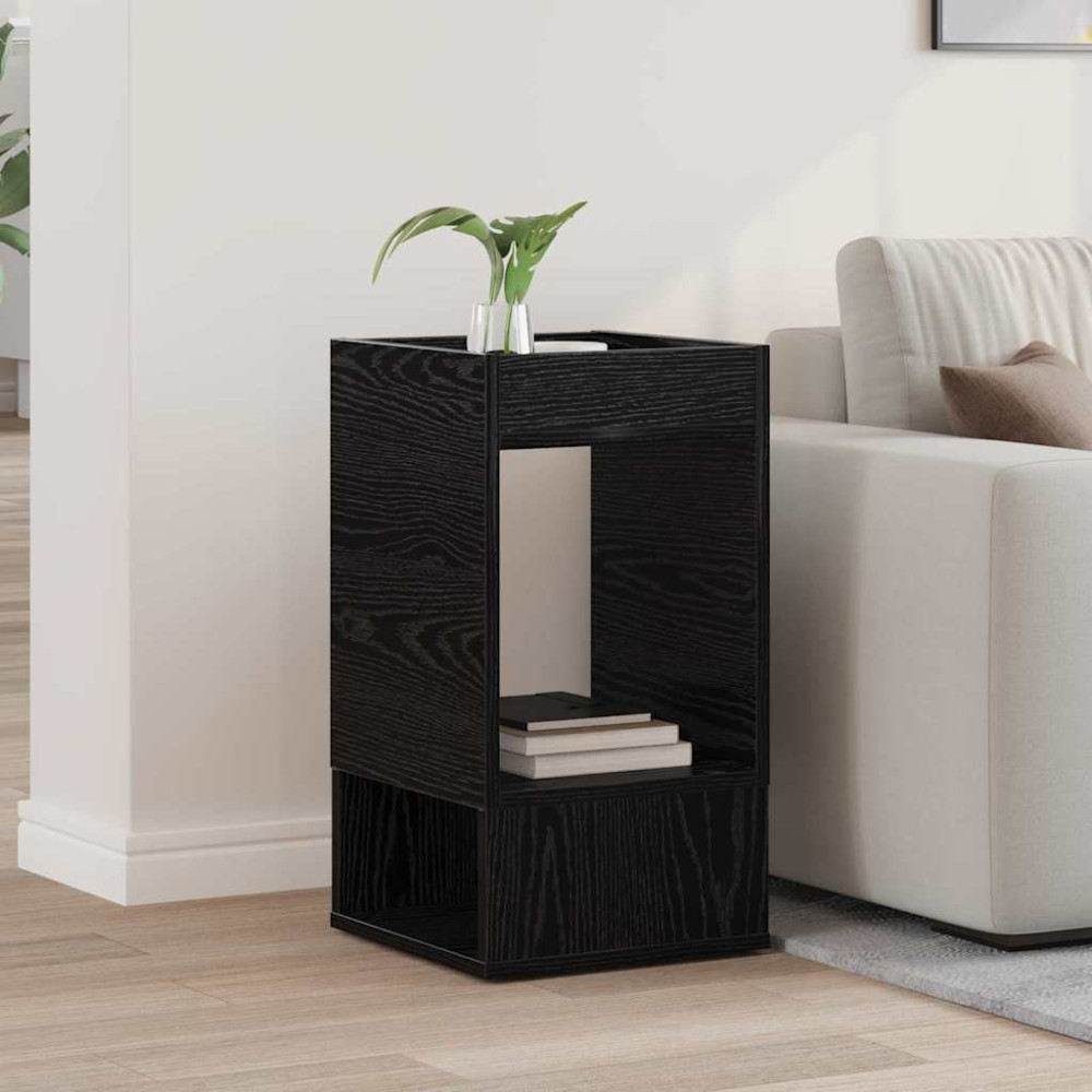 Produktbild för Sidobord Svart Ek 30 x 30 x 56 cm Konstruerat trä