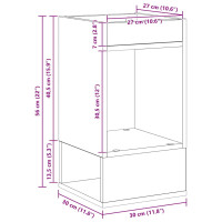 Produktbild för Sidobord Svart Ek 30 x 30 x 56 cm Konstruerat trä