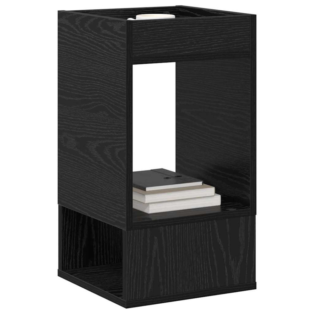 Produktbild för Sidobord Svart Ek 30 x 30 x 56 cm Konstruerat trä