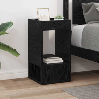 Produktbild för Sidobord Svart Ek 30 x 30 x 56 cm Konstruerat trä