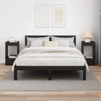 Produktbild för Sidobord 2 pcs Svart Ek 30 x 30 x 56 cm Konstruerat trä