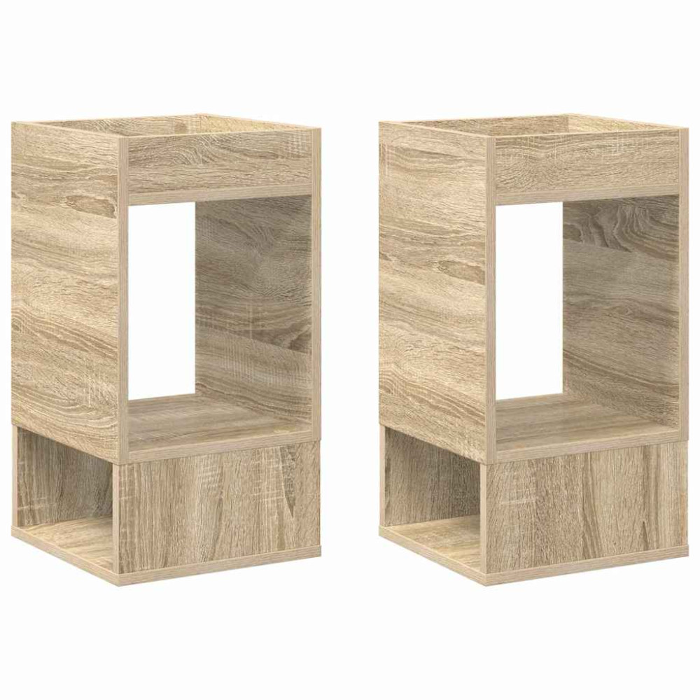 Produktbild för Sidobord 2 pcs Sonoma-ek 30 x 30 x 56 cm Konstruerat trä