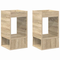 Produktbild för Sidobord 2 pcs Sonoma-ek 30 x 30 x 56 cm Konstruerat trä