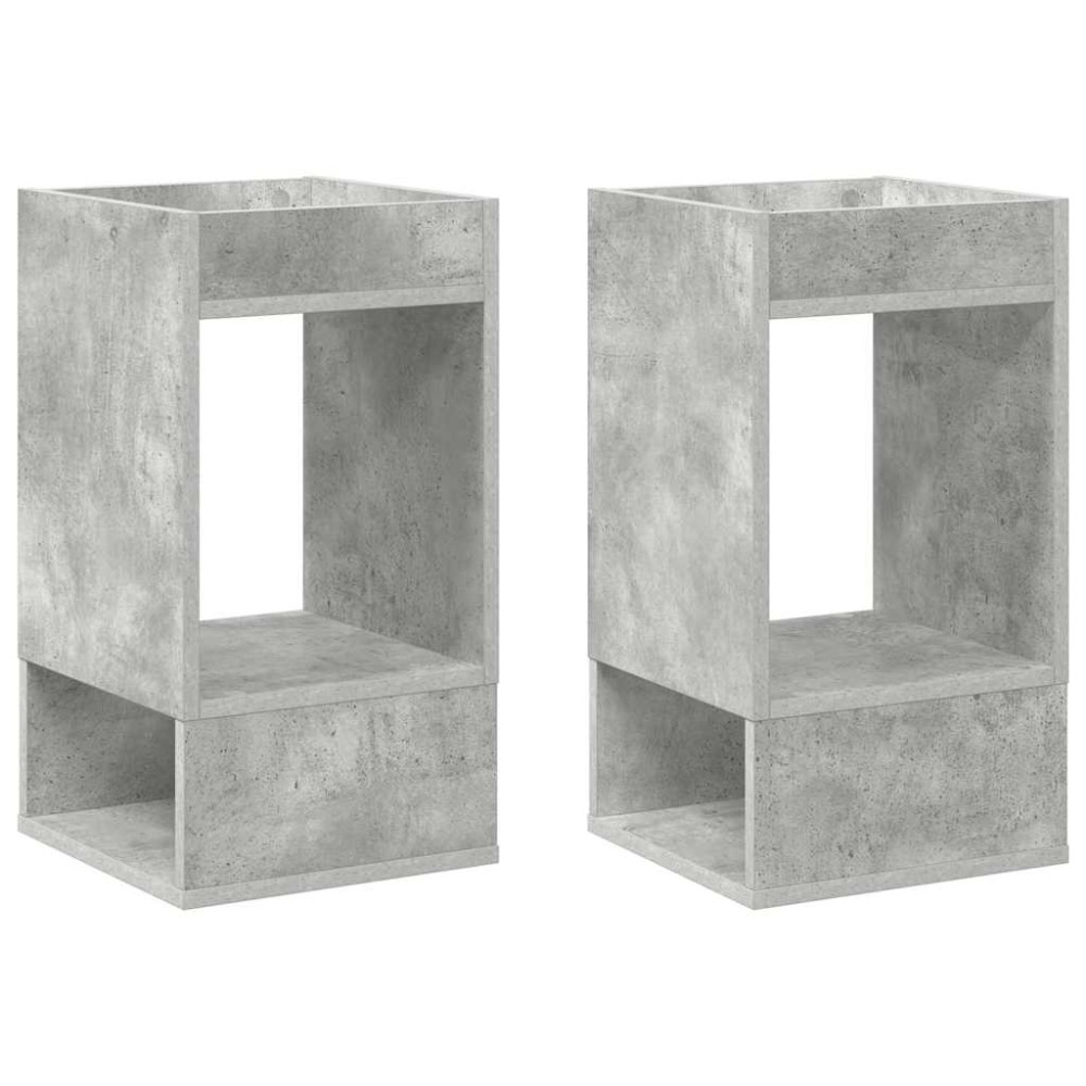 Produktbild för Sidobord 2 pcs Betonggrå 30 x 30 x 56 cm Konstruerat trä
