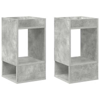 Produktbild för Sidobord 2 pcs Betonggrå 30 x 30 x 56 cm Konstruerat trä