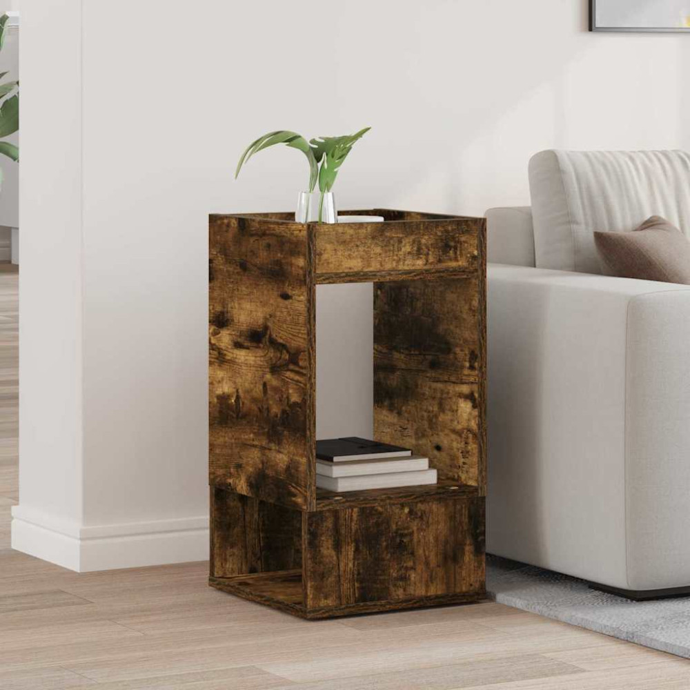 Produktbild för Sidobord Rökt ek 30 x 30 x 56 cm Konstruerat trä