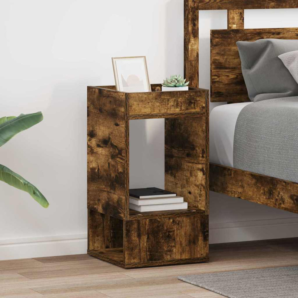 Produktbild för Sidobord 2 pcs Rökt ek 30 x 30 x 56 cm Konstruerat trä