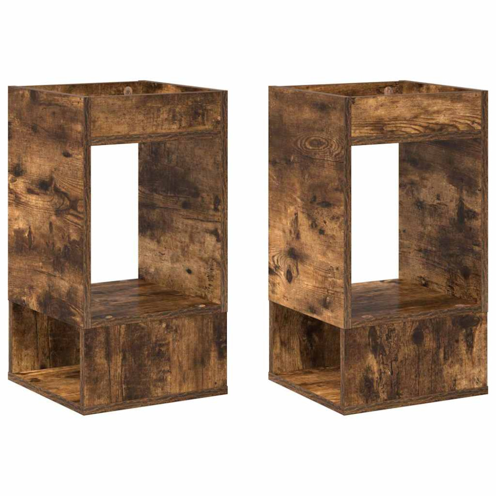 Produktbild för Sidobord 2 pcs Rökt ek 30 x 30 x 56 cm Konstruerat trä