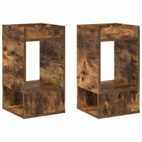 Produktbild för Sidobord 2 pcs Rökt ek 30 x 30 x 56 cm Konstruerat trä