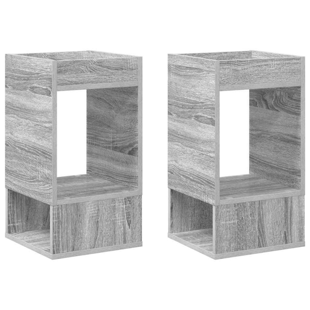 Produktbild för Sidobord 2 pcs Grå Sonoma 30 x 30 x 56 cm Konstruerat trä